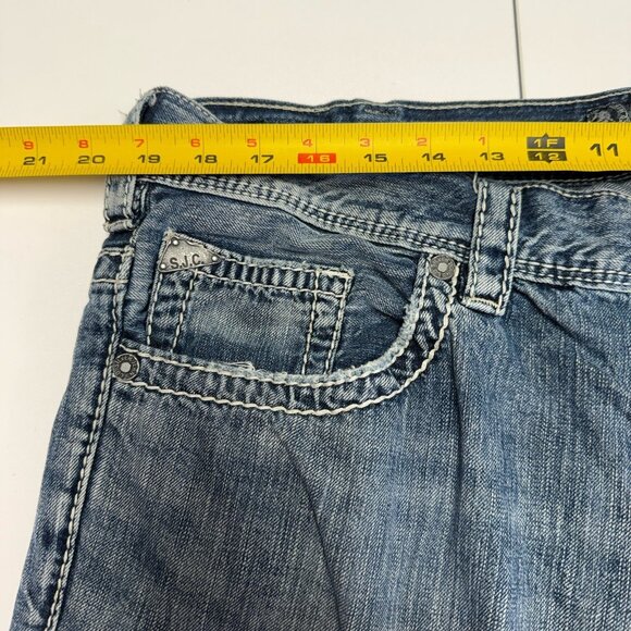 Silver Jeans Co Gordie Mens 38x32 (38x31) Blue Denim Thick Stitch - Picture 11 of 16